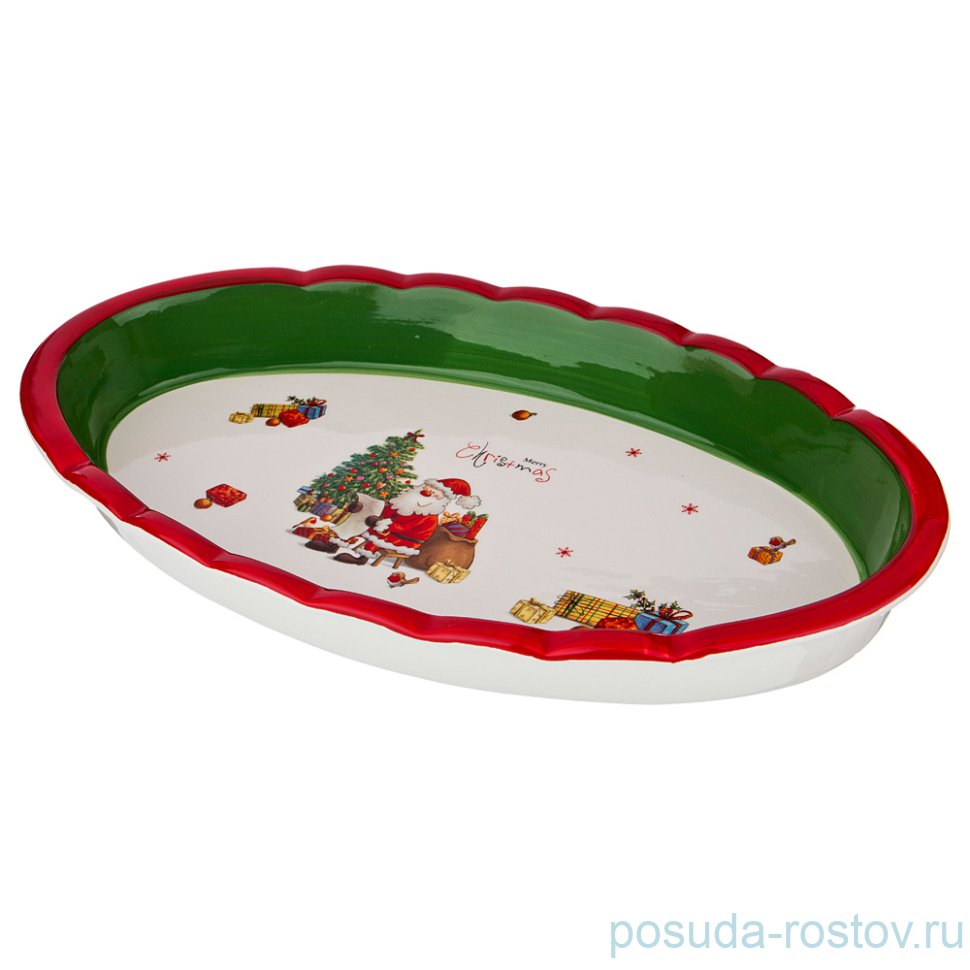 Блюдо 39 х 24 х 5 см овальное "merry christmas" / 190316 Блюдо 39 х 24 х 5 см овальное "merry christmas" / 190316