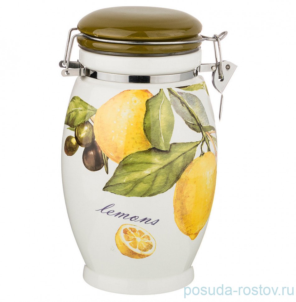 Емкость для сыпучих продуктов 11,5 х 11,5 х 20 см с зажимом 1,1 л "Лимоны" / 212316 Емкость для сыпучих продуктов 11,5 х 11,5 х 20 см с зажимом 1,1 л "Лимоны" / 212316