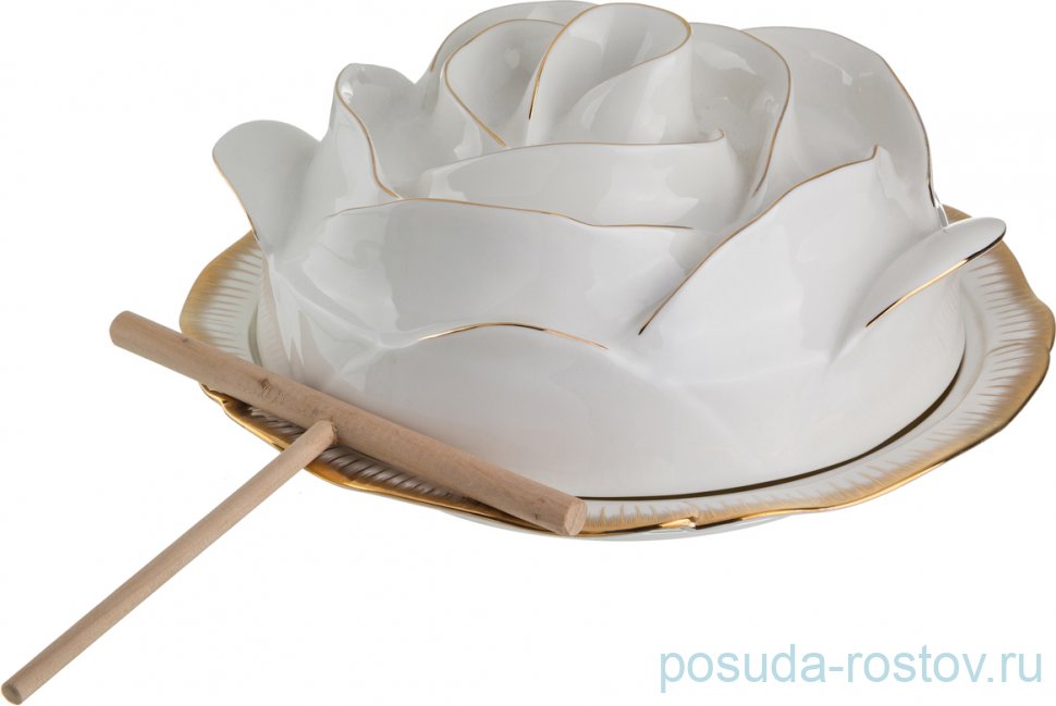 Блюдо для блинов 27 см с крышкой + подарок "Цветочная симфония" / 200050