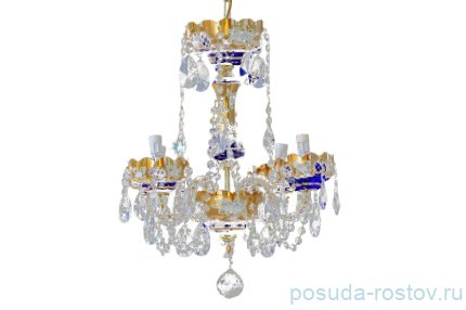 Люстра 4 рожковая &quot;Лепка синяя&quot; / 049058