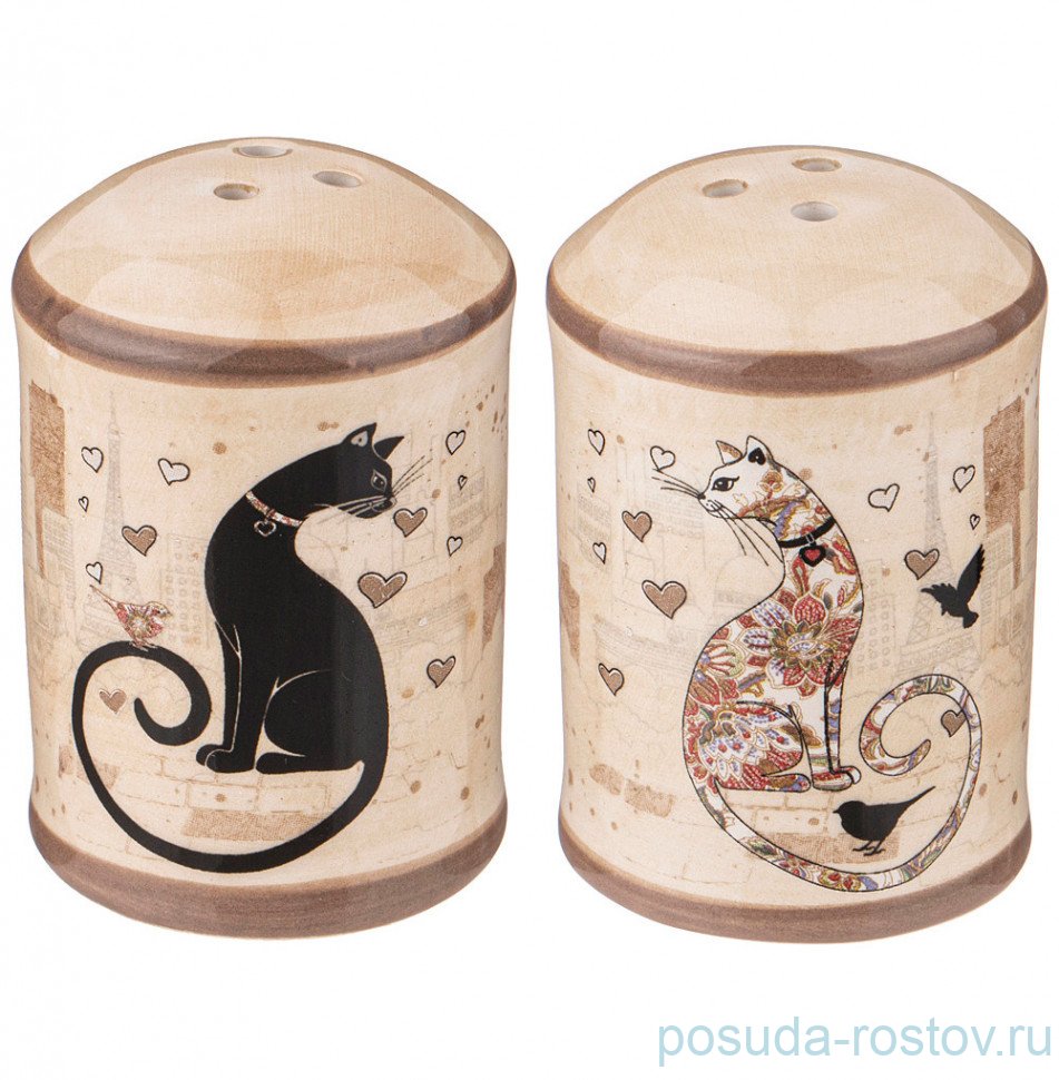 Приборы для специй Солонка и Перечница 4,5 х 4,5 см "Парижские коты" / 244645 Приборы для специй Солонка и Перечница 4,5 х 4,5 см "Парижские коты" / 244645