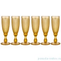 Бокалы для шампанского 150 мл 6 шт янтарные &quot;Гранат /Muza color&quot; / 257593