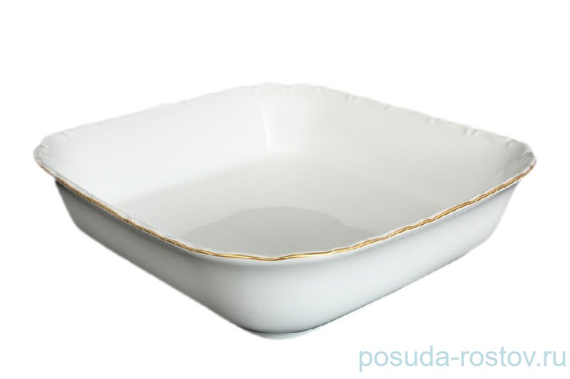 Салатник 24 см квадратный Bohemia Porcelan Moritz Zdekauer 1810 s.r.o. "Лиана /Золотая отводка" / 071220 Салатник 24 см квадратный Bohemia Porcelan Moritz Zdekauer 1810 s.r.o. "Лиана /Золотая отводка" / 071220