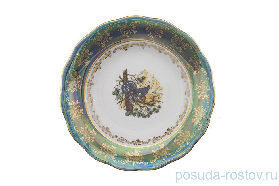 Тарелка 24 см 1 шт глубокая "Аляска /Охота зеленая" / 204923