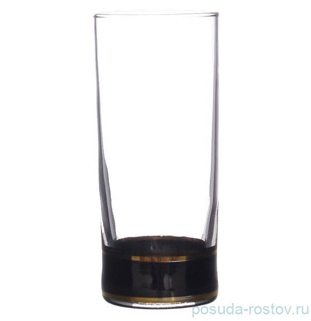 Стаканы для воды 300 мл 6 шт "Чёрная полоса /золото" / 293429