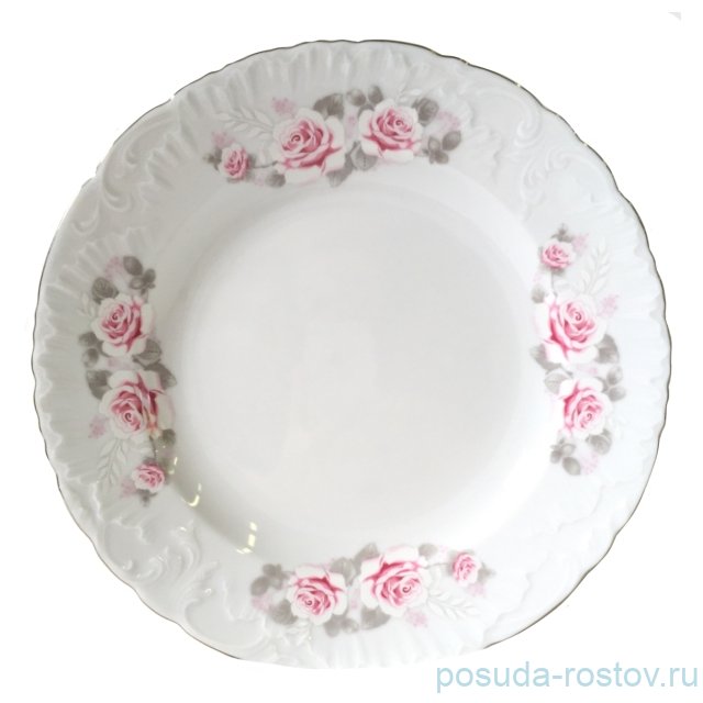 Блюдо 32 см круглое "Рококо /Серая роза /платина" / 109855 Блюдо 32 см круглое "Рококо /Серая роза /платина" / 109855