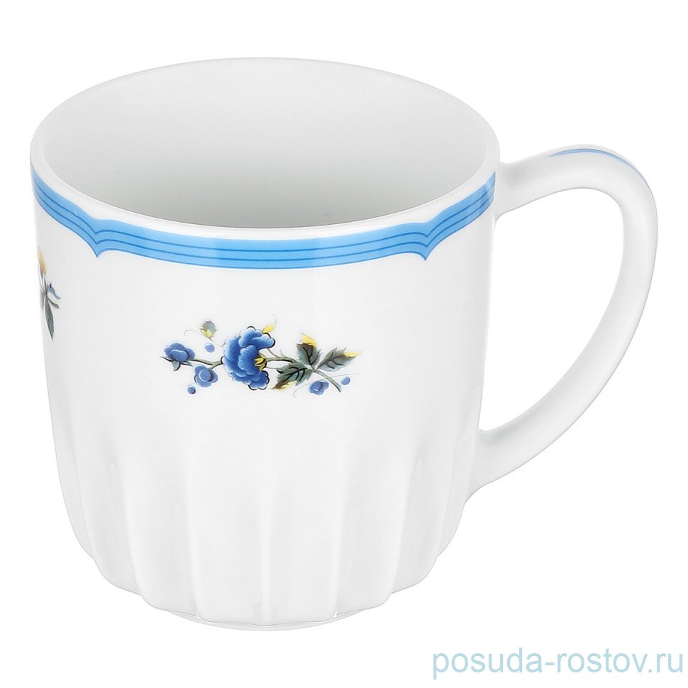 Набор кружек 300 мл 6 шт "Сабина /Цветы /Голубая кайма" / 374013 Набор кружек 300 мл 6 шт "Сабина /Цветы /Голубая кайма" / 374013