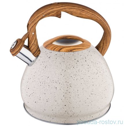 Чайник 3 л со свистком термоаккумулирующее дно индукция бежевый &quot;agness&quot; / 196304