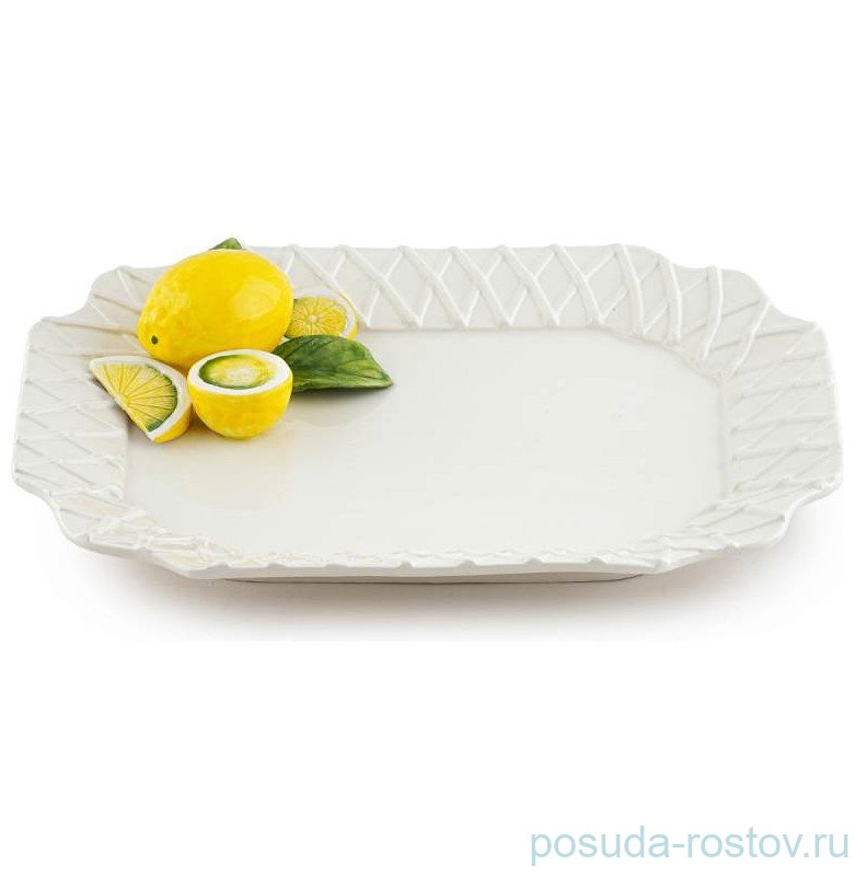 Поднос 36 х 30 см прямоугольный "Лимон"  / 334779