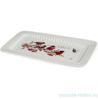 Блюдо 30 см прямоугольное &quot;Лесная сказка /Снегири&quot; / 379666