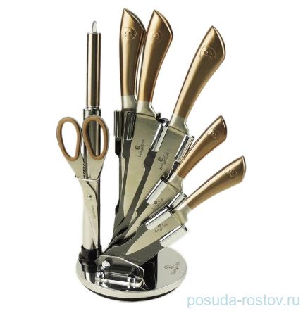 Набор ножей для кухни 8 предметов на подставке &quot;Rosegold Line&quot; / 135765