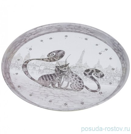 Поднос 33 х 2,1 см сервировочный &quot;Котики&quot; / 209791