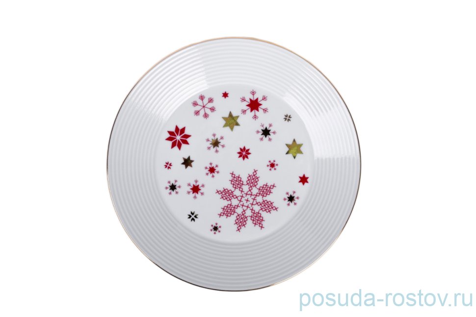 Набор тарелок 19 см 6 шт "Леа /Новогодний" красный / 267152
