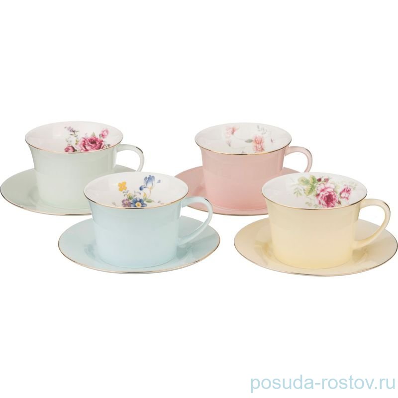 Набор чайных пар 250 мл 4 шт "Времена года" / 133485