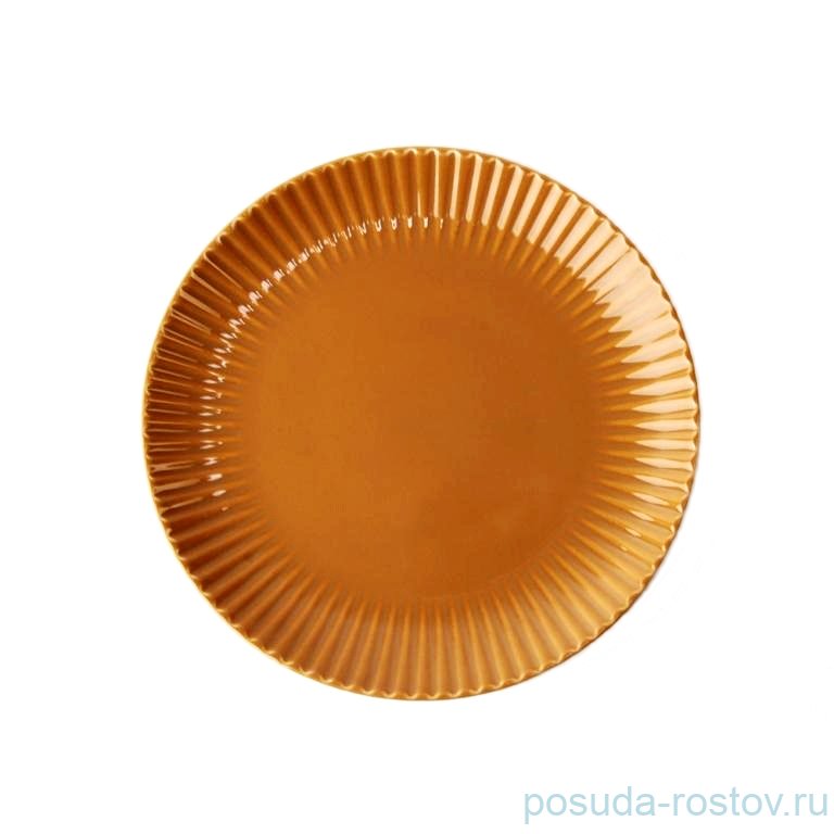 Тарелка 20,5 см 1 шт  Porcelaine Czech Gold Hands "Натура /Браун" / 167381