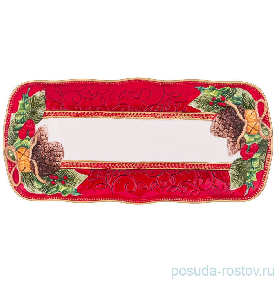 Блюдо 35 х 16,5 х 3 см прямоугольное "Шишки" / 329428