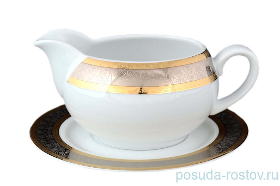 Соусник 400 мл с подставкой "Опал /Платина с золотом" / 056452 Соусник 400 мл с подставкой "Опал /Платина с золотом" / 056452