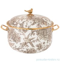 Кастрюля 20 см с крышкой эмалированная 3,8 л &quot;Agness /Винтаж /Королевский сад&quot; / 198998