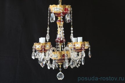 Люстра 4 рожковая &quot;Лепка красная&quot; / 049057