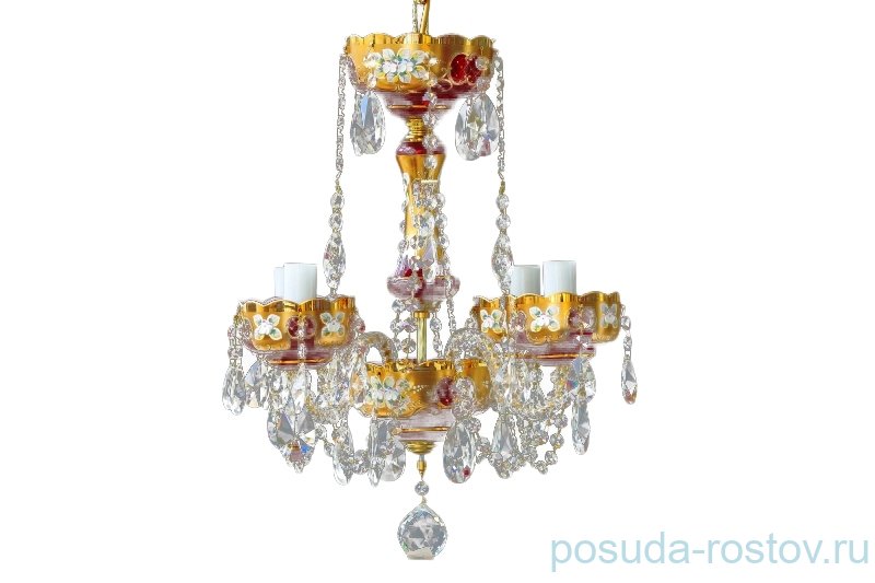 Люстра 4 рожковая "Лепка красная" / 049057 Люстра 4 рожковая "Лепка красная" / 049057