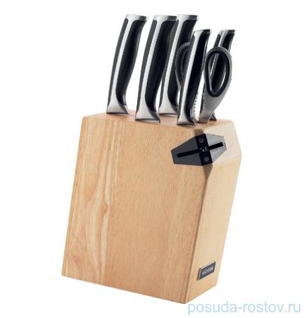 Набор кухонных ножей 7 предметов на подставке с ножеточкой &quot;URSA&quot; / 164510