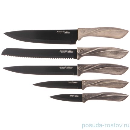 Набор кухонных ножей 6 предметов на пластиковой подставке &quot;Монблан&quot; / 262872