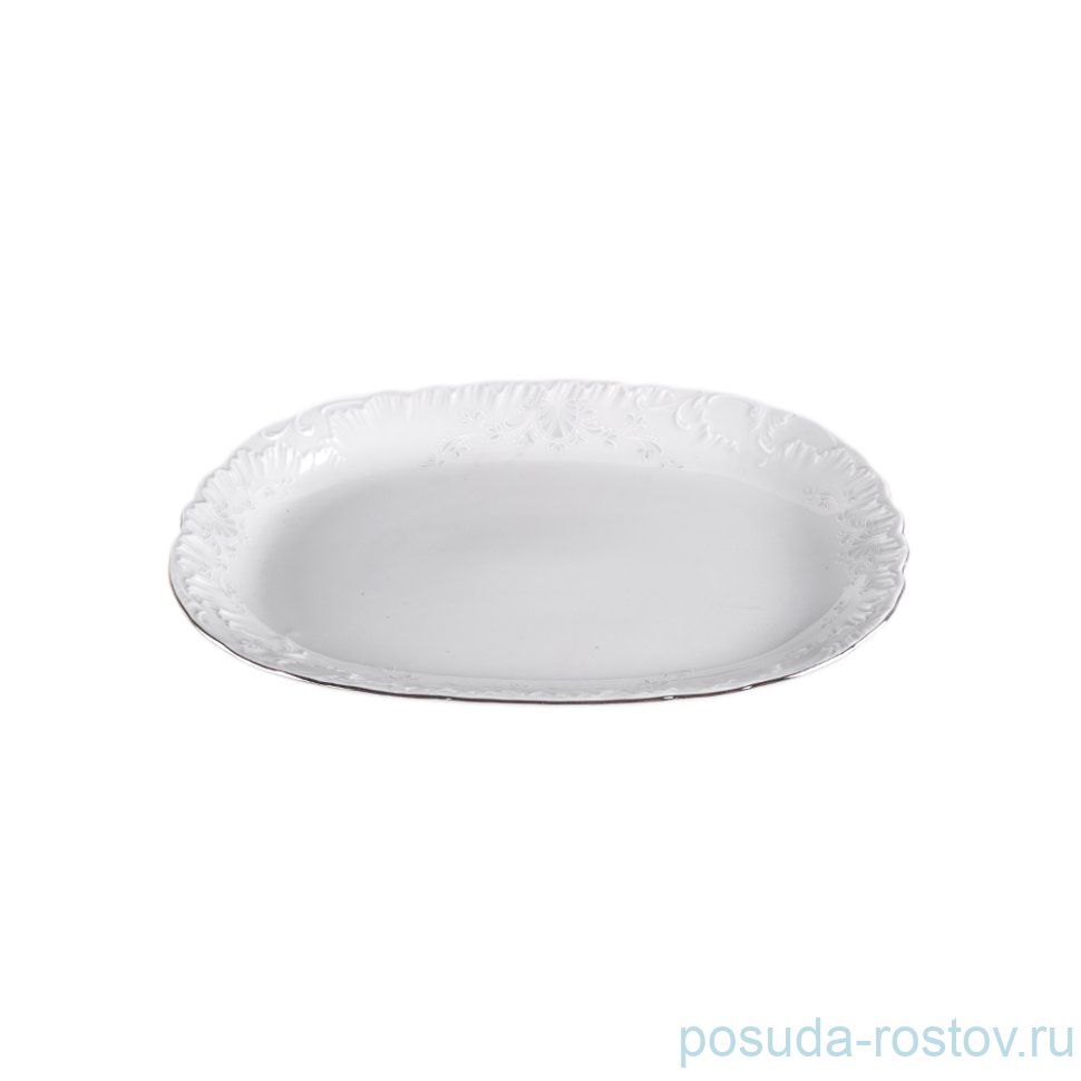 Блюдо 29 см овальное "Рококо /Платиновый узор" / 115742 Блюдо 29 см овальное "Рококо /Платиновый узор" / 115742