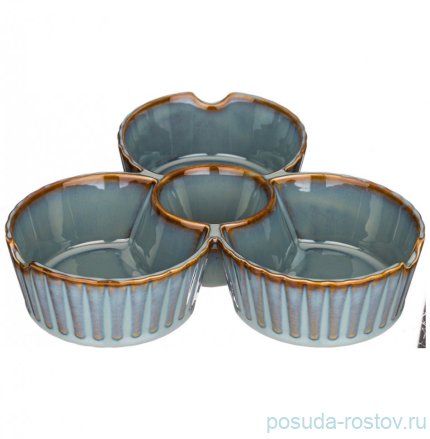 Менажница 22 х 5 см 4 секционная синяя &quot;Soul kitchen&quot; / 301529