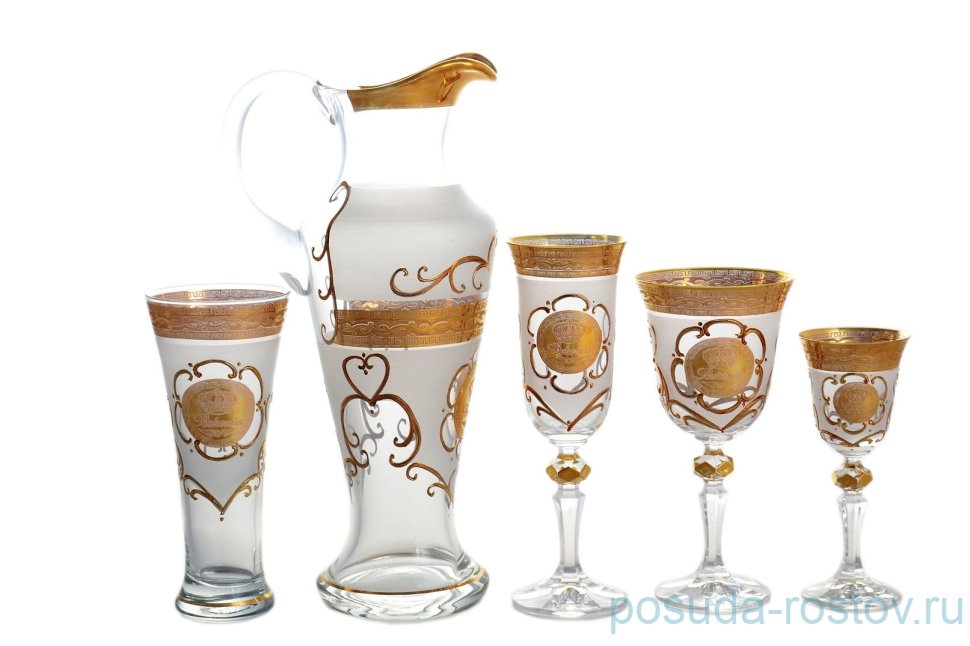 Набор бокалов 25 предметов с кувшином (300, 190, 250, 60 мл) "Версаче /Богемия" R-G / 128244 Набор бокалов 25 предметов с кувшином (300, 190, 250, 60 мл) "Версаче /Богемия" R-G / 128244