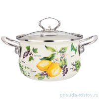 Кастрюля 18 х 11 см со стеклянной крышкой эмалированная 2 л &quot;Секретные ингредиенты&quot; / 270650