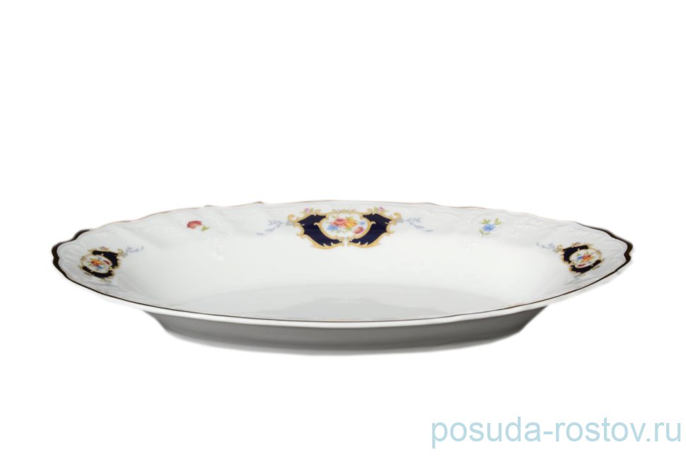 Блюдо 24 см овальное глубокое "Бернадотт /Синеглазка" / 006144