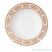 Набор тарелок 23 см 6 шт глубокие &quot;Луиза /Цветочный узор на бежевом&quot; / 159259