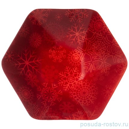 Салатник 20 см красный &quot;новогодний калейдоскоп /снежинки&quot; / 268449