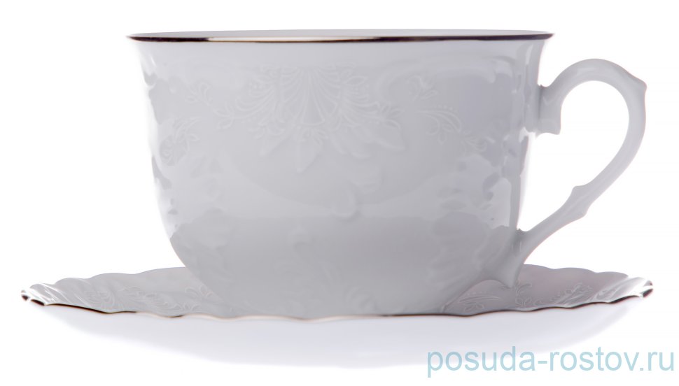 Чайная пара 330 мл 1 шт "Рококо /Платиновый узор" / 137272 Чайная пара 330 мл 1 шт "Рококо /Платиновый узор" / 137272
