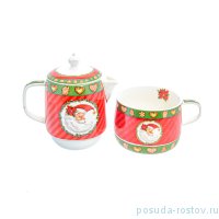 Чайный набор 2 предмета (заварочный чайник + кружка) &quot;Christmas time /Royal Classic&quot; / 228253