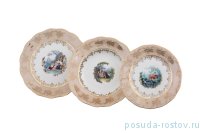 Набор тарелок 18 предметов (19, 23, 25 см) &quot;Аляска /Барокко бежевое&quot; / 203597