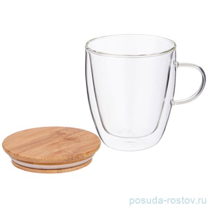 Кружка 380 с двойными стенками с бамбуковой крышкой &quot;Double-wall&quot; / 256086