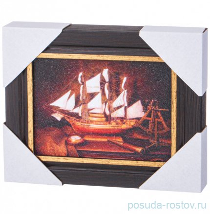 Ключница 13 х 18 см &quot;Парусник&quot; /рамка венге с золотом / 303572