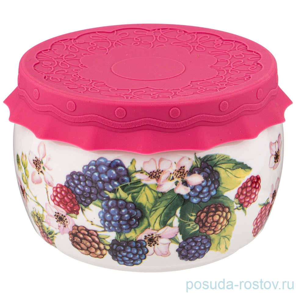 Банка для меда/варенья 500 мл с силиконовой крышкой "Ежевика" / 250972