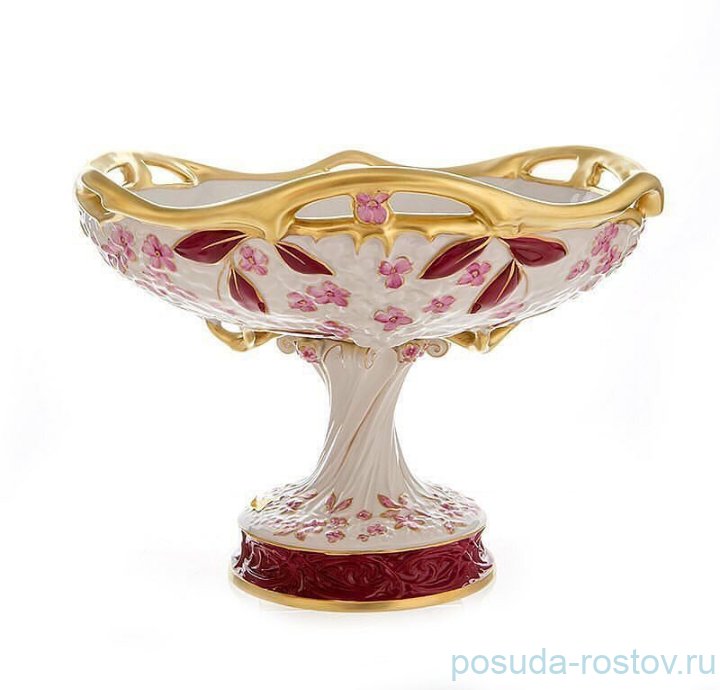 Фруктовница 30 см н/н красная Royal Dux Bohemia "Райское дерево" / 139220 Фруктовница 30 см н/н красная Royal Dux Bohemia "Райское дерево" / 139220