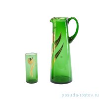 Набор для воды 7 предметов (кувшин + 6 стаканов по 300 мл) зелёный &quot;Золотой тюльпан&quot; / 200595