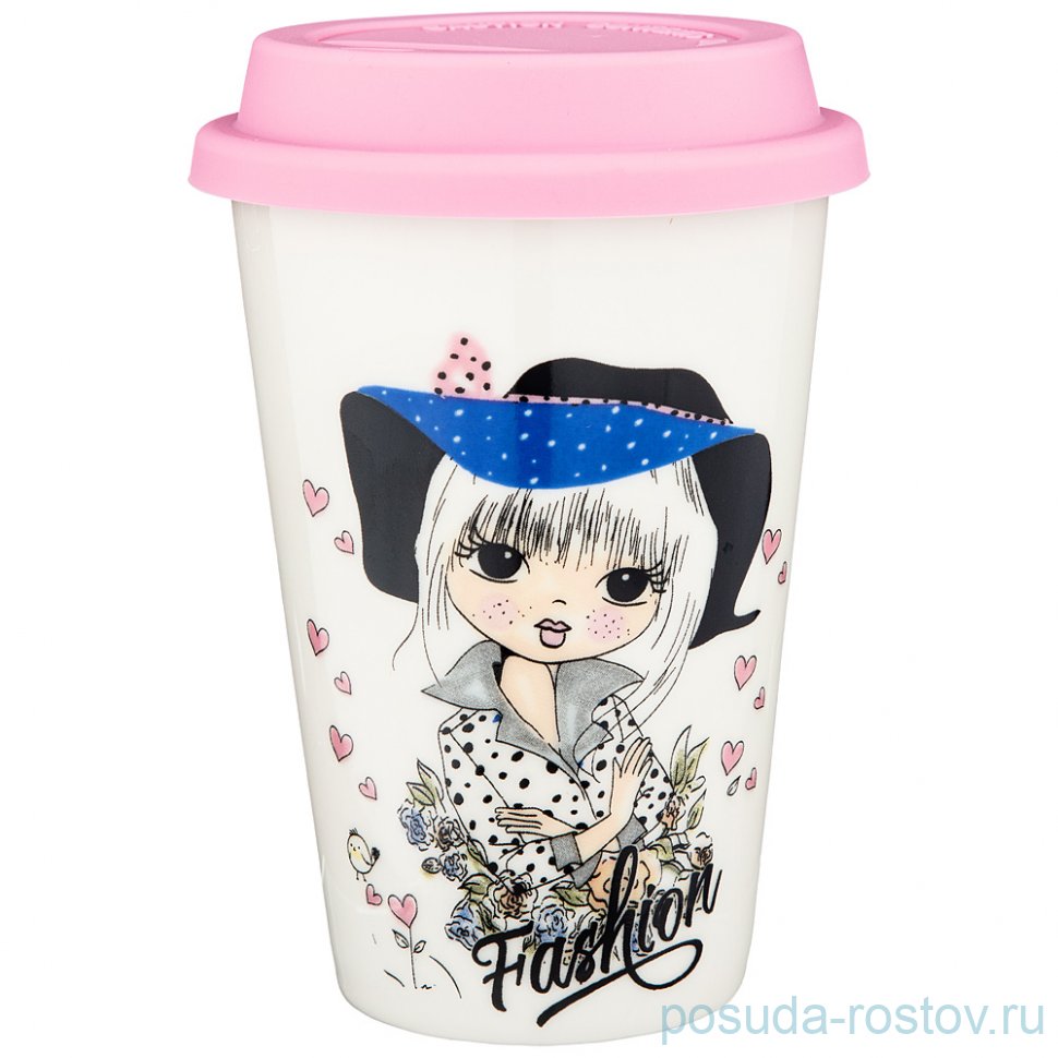 Кружка 400 мл с силиконовой крышкой "Fashion princess" / 234861 Кружка 400 мл с силиконовой крышкой "Fashion princess" / 234861