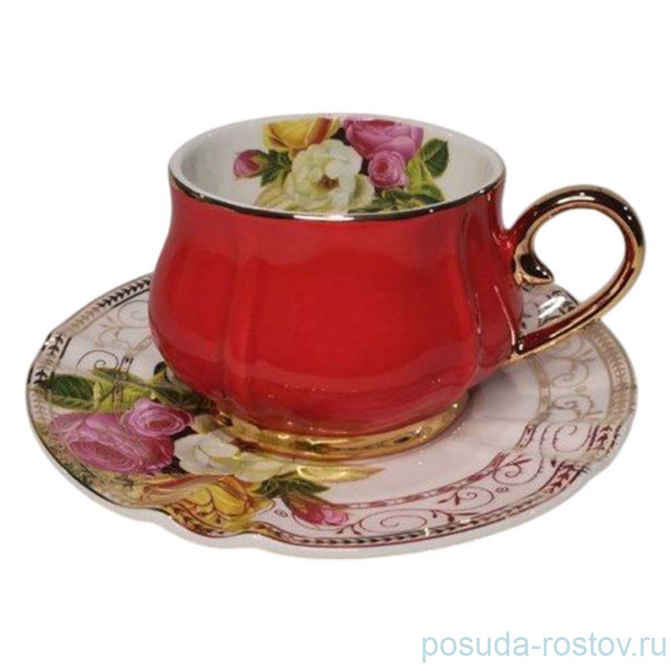 Чайная пара 200 мл 1 шт "Тюльпановая радуга" (красный) / 373934
