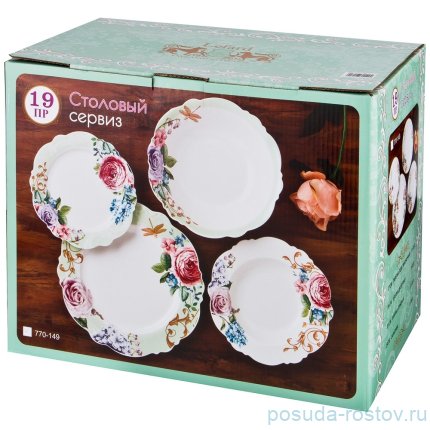 Столовый набор на 6 персон 19 предметов &quot;Две розы&quot; / 193963