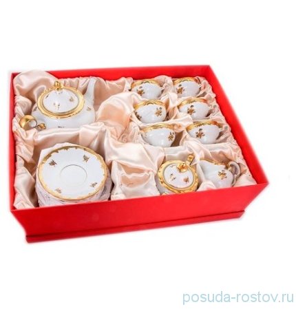 Чайный сервиз на 6 персон 21 предмет &quot;Роза золотая /золото&quot; (подарочная упаковка) / 071679