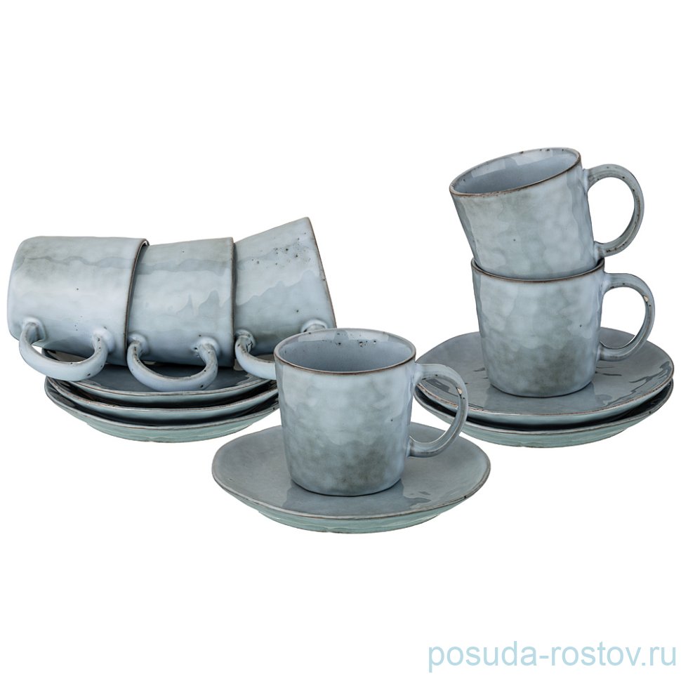 Набор чайных пар 6 шт "серый" / 193584 Набор чайных пар 6 шт "серый" / 193584