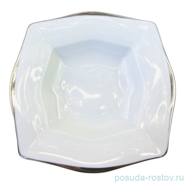 Тарелка 22,5 см глубокая "Львов /Широкая отводка платиной" / 145939