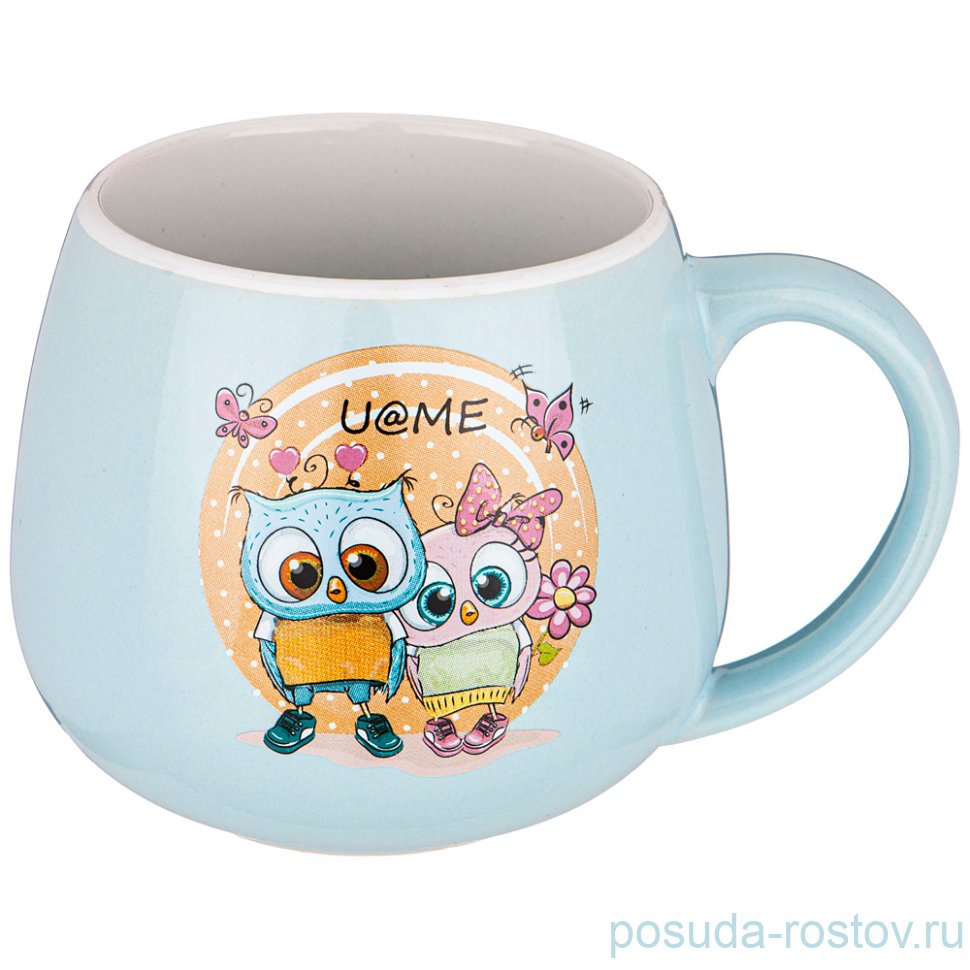 Кружка 300 мл 9 х 8,2 см "Милые совята /Голубой" / 236071