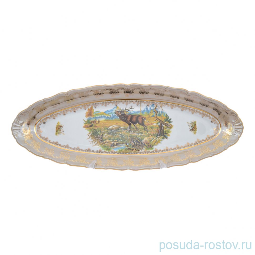 Блюдо для рыбы 56 см "Корона /Аристократ /Охота бежевая" / 278754