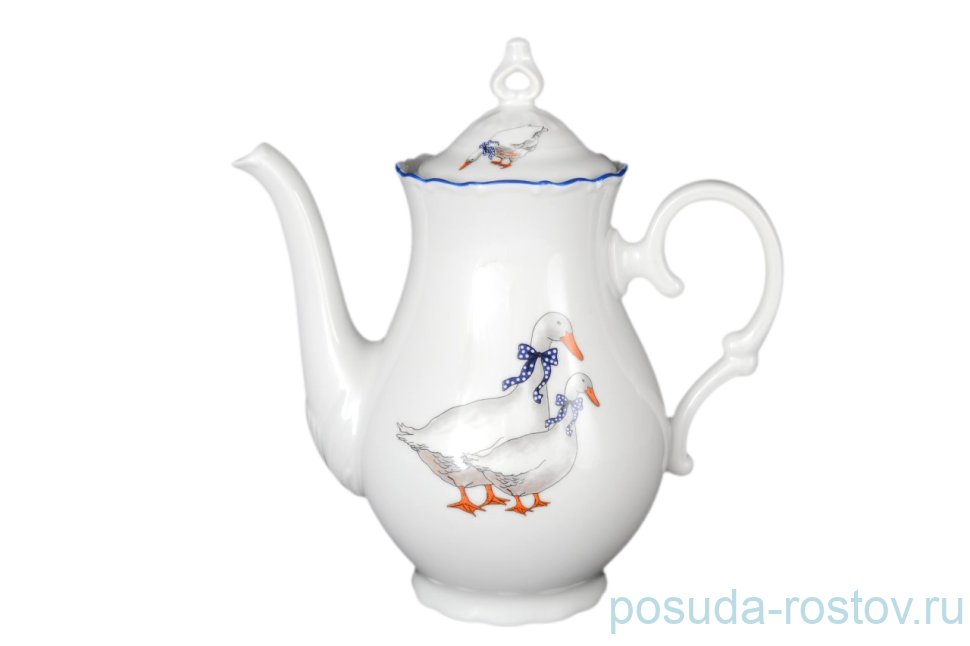 Кофейник 800 мл  Bohemia Porcelan Moritz Zdekauer 1810 s.r.o. "Офелия /Гуси" / 034809